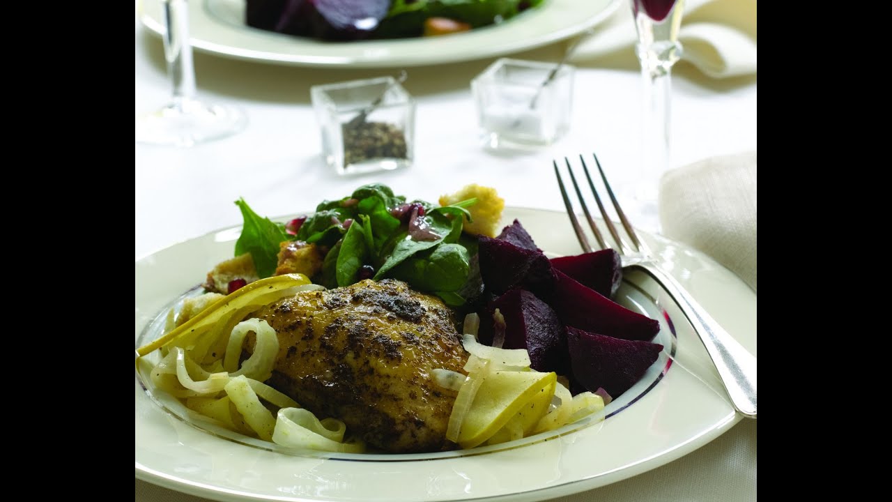 Kosher Chicken Recipe with Apples and Fennel - YouTube