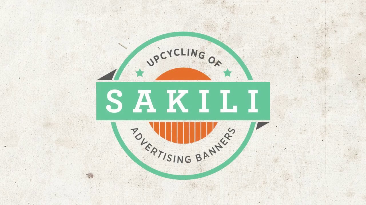 Pouch made from discarded advertising billboards of Absa Mauritius