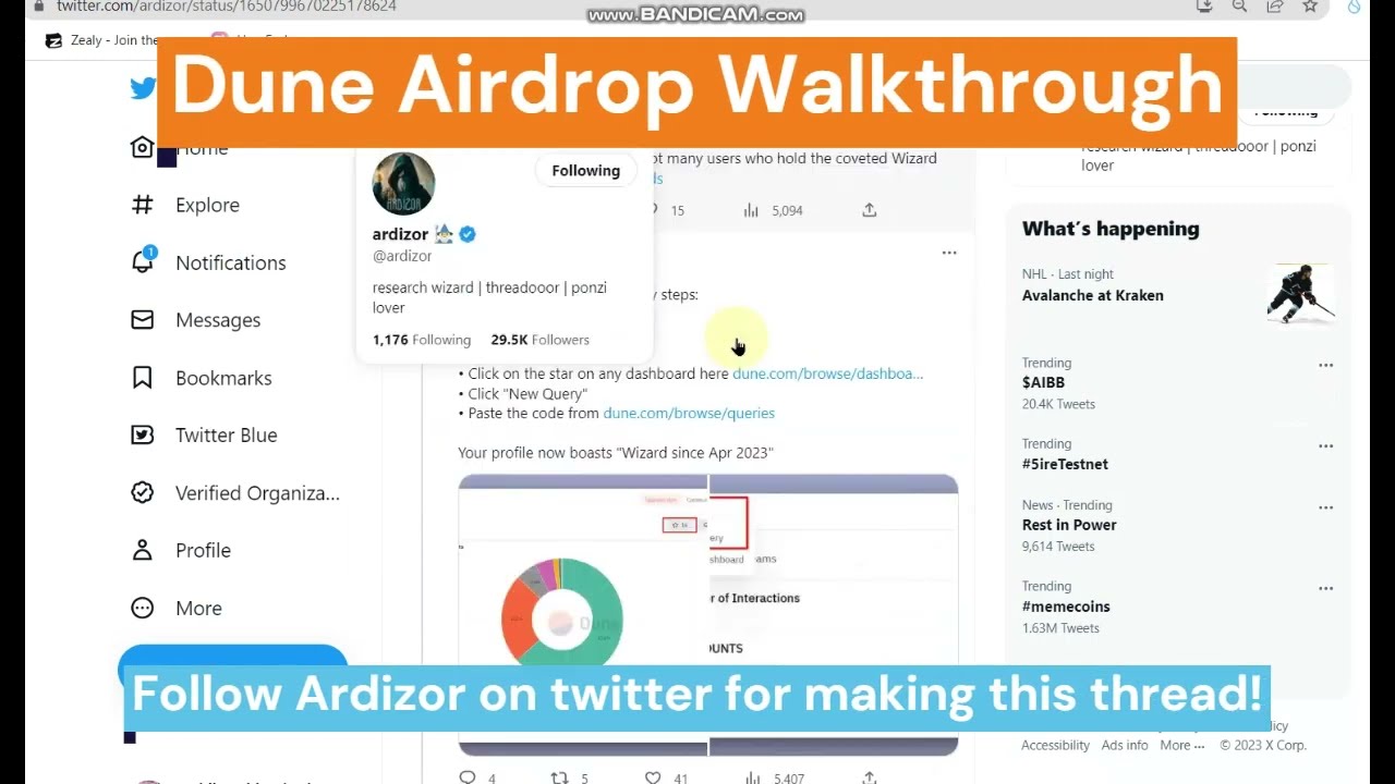 Dune airdrop walkthrough