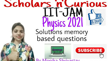 #IITJAM #IITJAMPHYSICS #IITJAM2021  IIT-JAM Physics 2021 Question Answer
