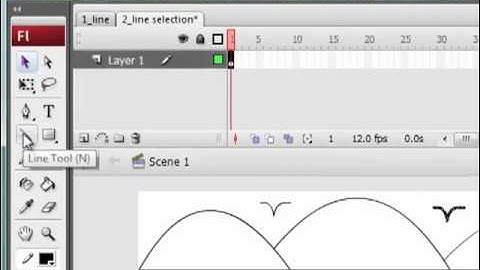 Draw an object using line and selection tool in Flash CS3
