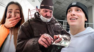 ПРОСЛЕДИЛ КАК БЕЗДОМНЫЙ ПОТРАТИТ 100$!?