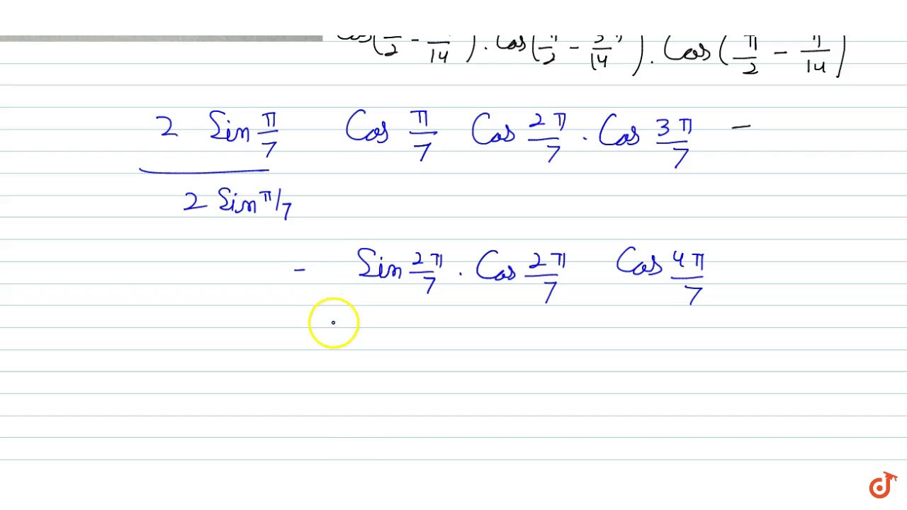 Sin 9pi 14sin 11pi 14sin 13pi 14 Is Equal To Youtube