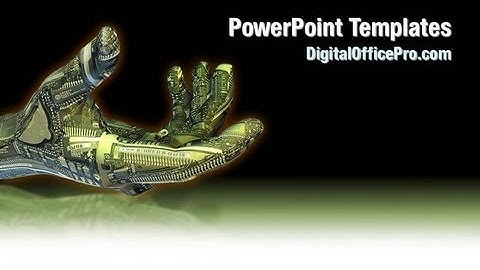 Robotic Hand PowerPoint Template Backgrounds - DigitalOfficePro #01112W