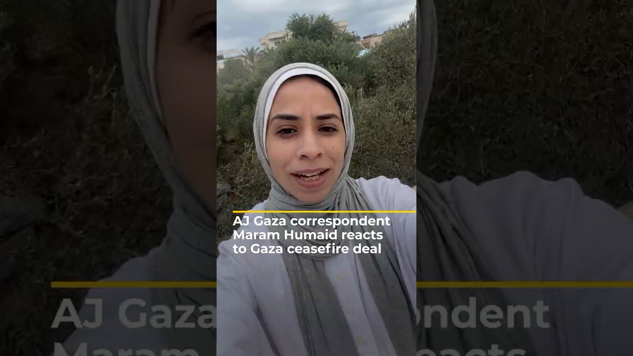 مراسلة AJ في غزة مرام حميد ترد على اتفاق وقف إطلاق النار في غزة | AJ#shorts