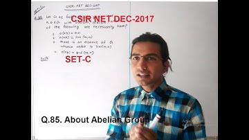DEC-2017 CSIR NET (Q.85 SET-C)