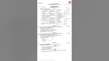 12th Std Computer Science | Original Question paper | First Mid -Term Test 2024 | KK District|