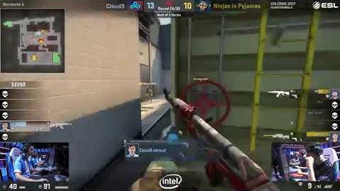 Shroud nutty 1v3 vs NiP esl Cologne 2017