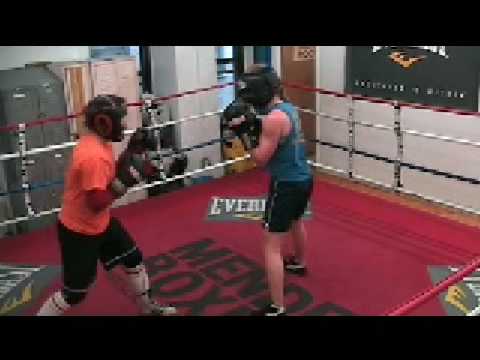 Cristy "Code Red" Nickel sparring session