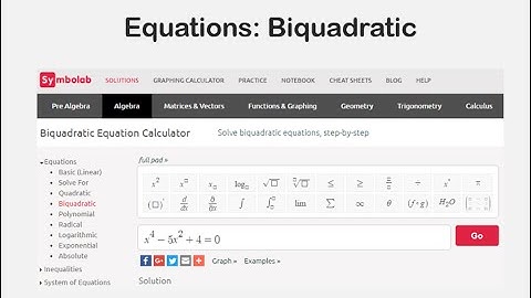 Equations: Biquadratic