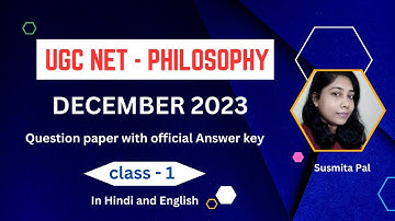UGC NTA NET DECEMBER 2023 Philosophy Question Paper with Official Answer key / #philosophy  #ugcnet