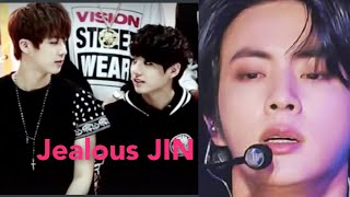 Is jin getting jealous over Jk # when jealousy hit Jin f.Jinkook /kookjin # jealous Jin