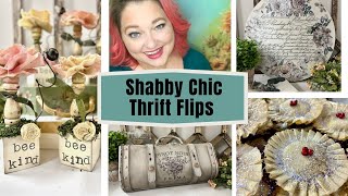 Painting through our Thrift Flip Stash | Shabby Chic inspired DIY Home Decor | No-Sew Fabric Crafts
