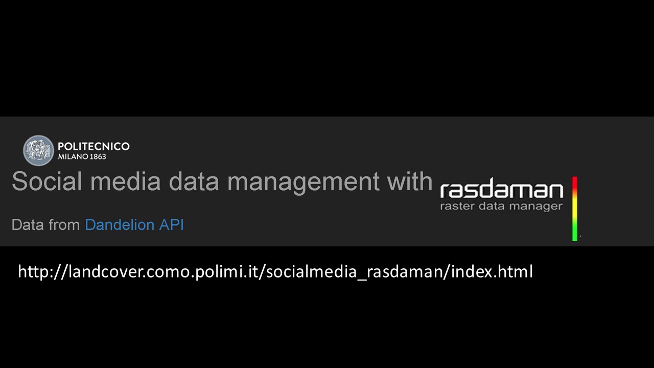 Social media data management with RASDAMAN YouTube