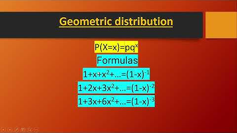 Geometric distribution and its moments mean and variance degree 1 year sem 2