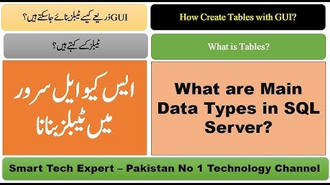 How to Create a Tables  and Data Types in SQL Server in Urdu/Hindi  - SQL Server Video Tutorials