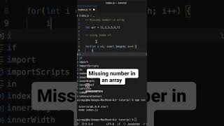 Missing number in an array in js #dsajavascript #js #javascripttutorial #interviewquestion #share
