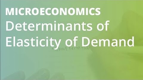 Determinants of Elasticity of Demand | Microeconomics