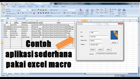 Contoh Aplikasi Sederhana Entri Data ( Tambah, Ubah, Hapus) menggunakan Macro Excel