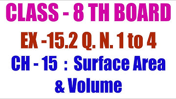 Class 8th Maths Ch 15 Surface Area and Volume Ex 15.2 Q. No. 1 to 4