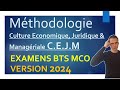 Examens bts mco 2024  mthodologie pour russir la cejm culture economique juridique managriale