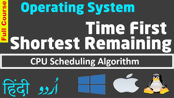 Shortest Remaining Time First (SRTF) CPU Scheduling Algorithm in OS in HINDI/ URDU