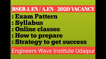 RSEB JE/AE Vacancy 2020 | Syllabus | Exam pattern | How to prepare RSEB JEn | Rajasthan JEn | AVVNL