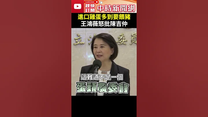 进口鸡蛋多到要喂猪？　王鸿薇怒批陈吉仲“蛋头部长” @ChinaTimes  #Shorts - 天天要闻