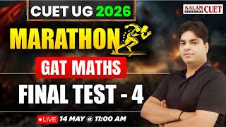 CUET UG 2026 Maths Marathon | All Topics Final Test | CUET GAT Top Question by RK Sir
