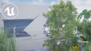 UE4 Infinite Water with caustics and foliage interaction.