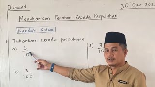 Menukarkan Pecahan Kepada Perpuluhan| Matematik Tahun 4 5 6| Pecahan