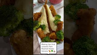 Making the Viral Jurassic Park Mashed Potato Volcano🦖 🌋 🦕 #jurrasicpark #dinosaur #cooking #food