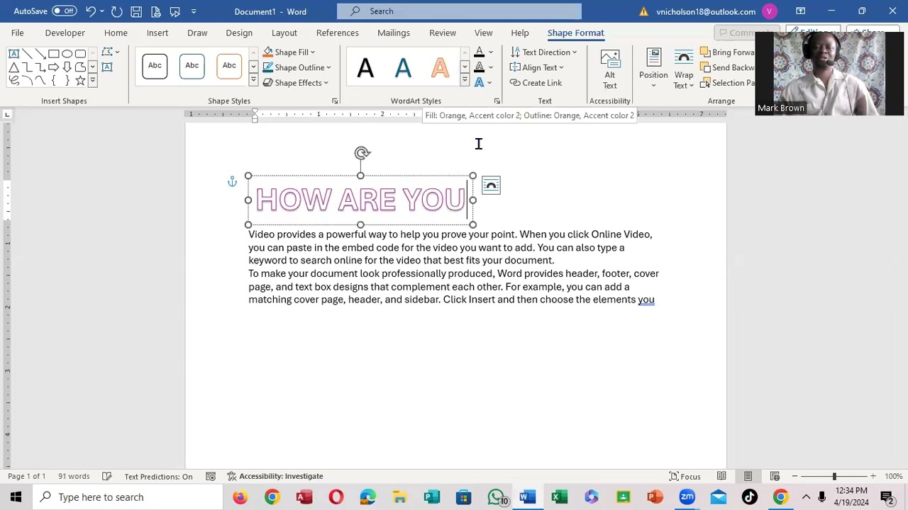 How To Use Word Art In Microsoft Word 2003 Youtube