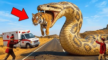 Giant Python Ambushes Weak Bengal Tiger — Heroic Rescue Team Fights to Save Its Life! 🐯🐍