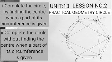 Class 10th MATH LESSON NO:2 | Complete the circle using part of circumference by finding the centre