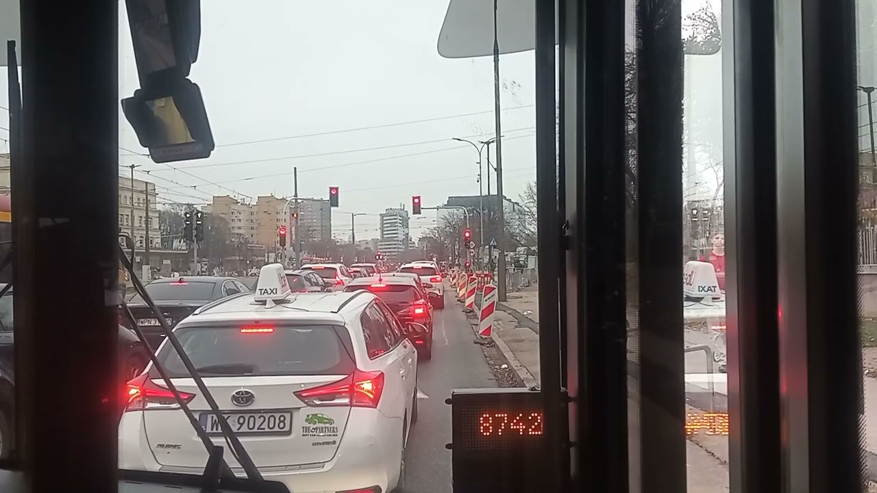 Przejazd Solarisem Urbino 12 IV Electric #1924 na linii 106 w kierunku Mariensztat Trasa Zmieniona