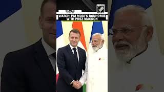 Warm hug, handshake and chit-chat: PM Modi meets French President Emmunel Macron
