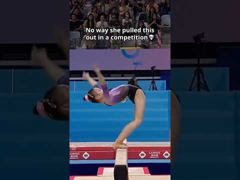 Girl turned into Neo mid Beam routine💀 #gymnastics #sports #save #matrix