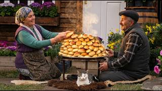 Fresh Bread Cooked Over Fire Ancient Village Baking Technique