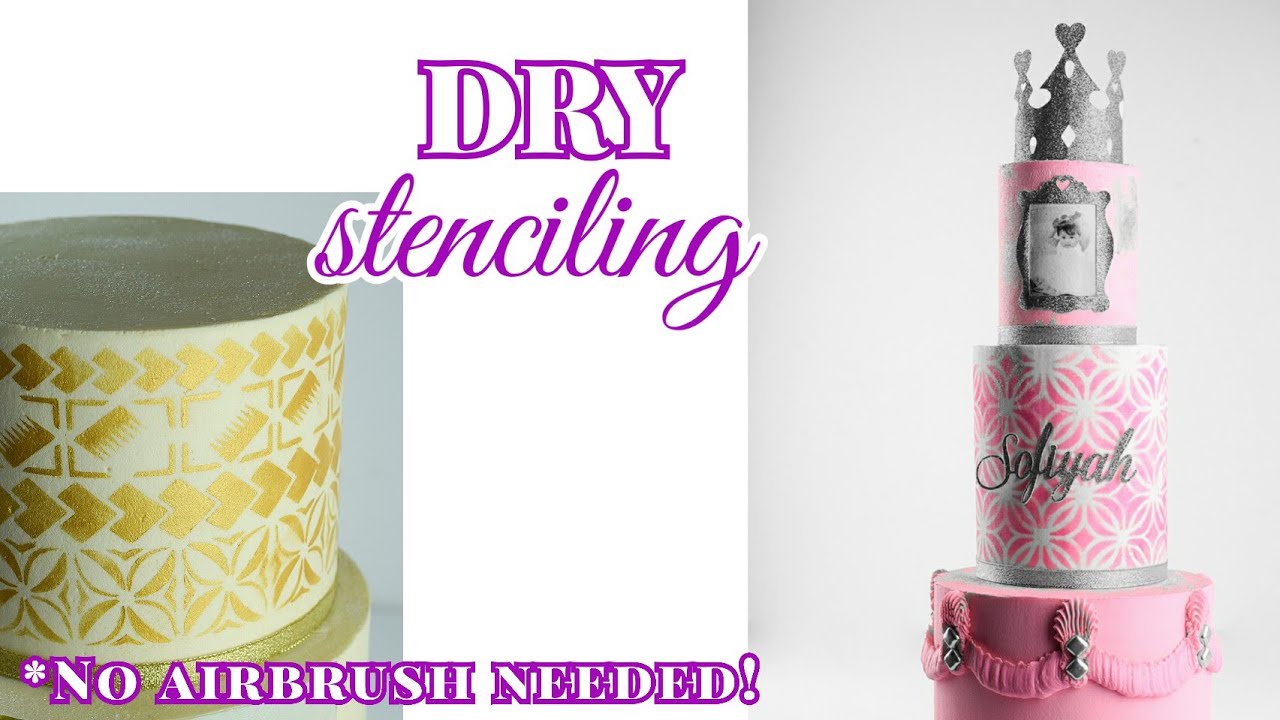 How To Stencil a Cake Dry Stenciling NO AIRBRUSH NEEDED! YouTube