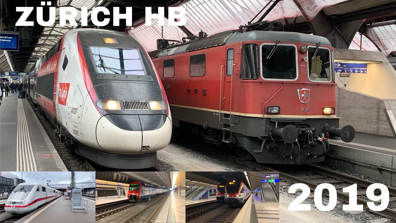 Züge beim Bahnhof Zürich Hauptbahnhof | Trains at Zurich main station (2019)