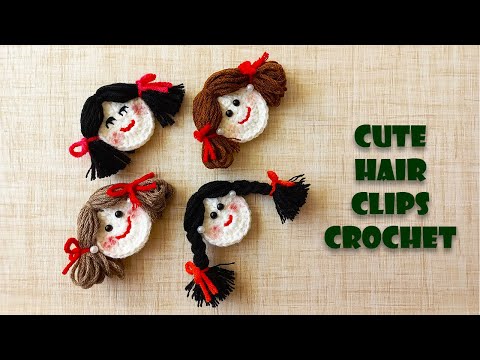 Cute Hair Clips Crochet | How To Crochet Hair Clips | Diy Crochet Hair Clips