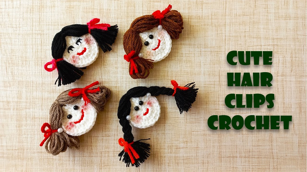 cute hair clips crochet how to crochet hair clips DIY crochet hair clips YouTube