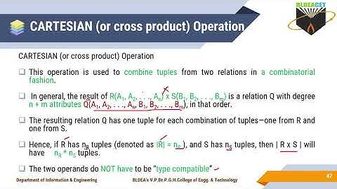 18CS53 MODULE 2 :  Relational Algebra Operations From Set Theory