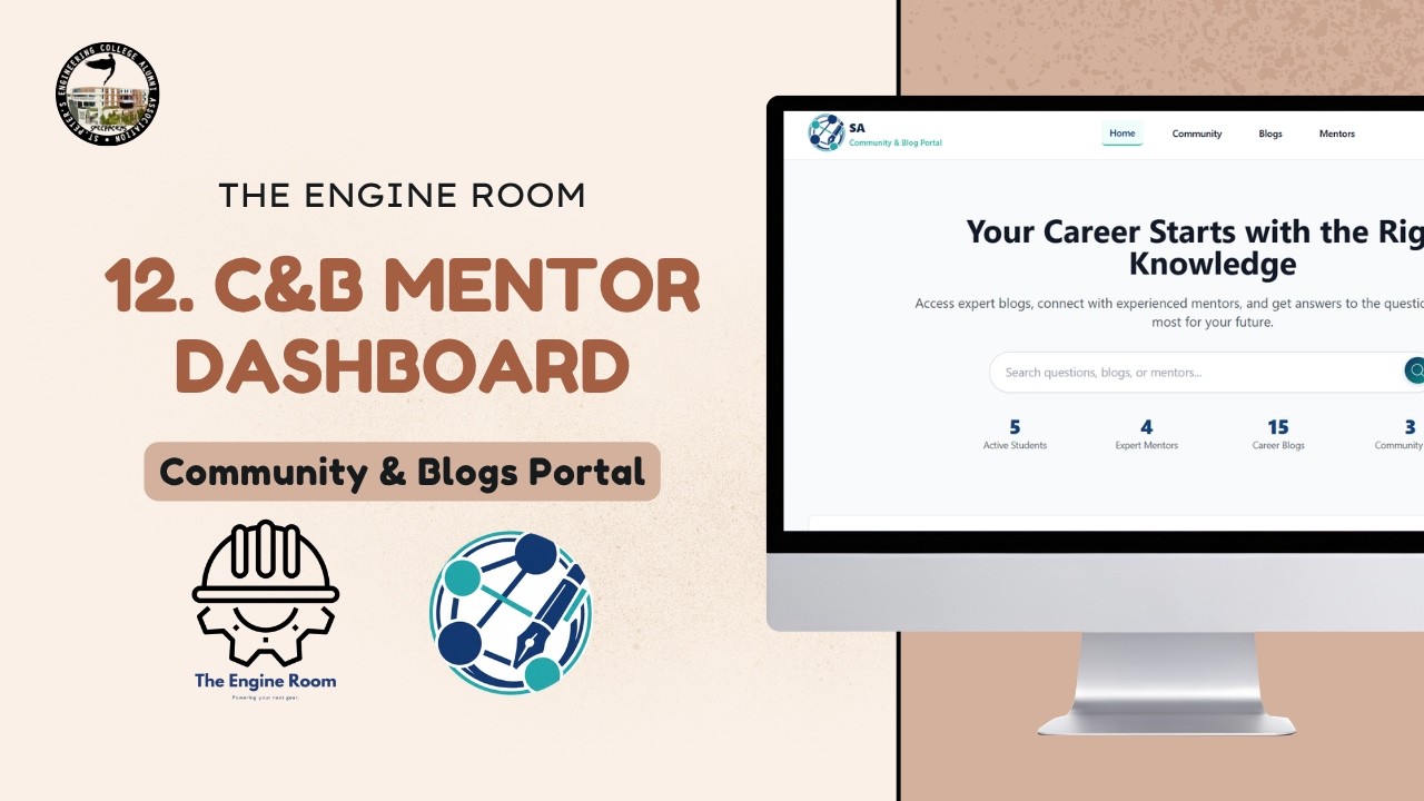 12  C&B MENTOR PORTAL DASHBOARD || Community & Blogs Portal || The Engine Room