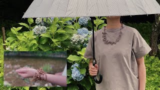 crochet 蔦の葉のアクセサリー編みました　かぎ針編み