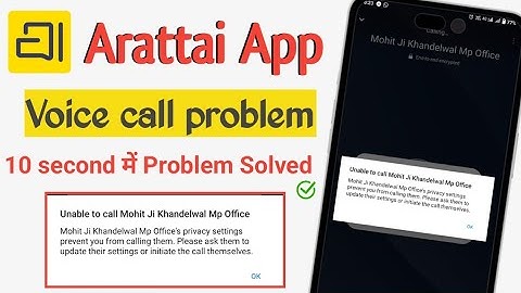 Arattai App Calling Problem Fixed |  Privacy Settings Issue Solved | Unable to call Arattai app prob
