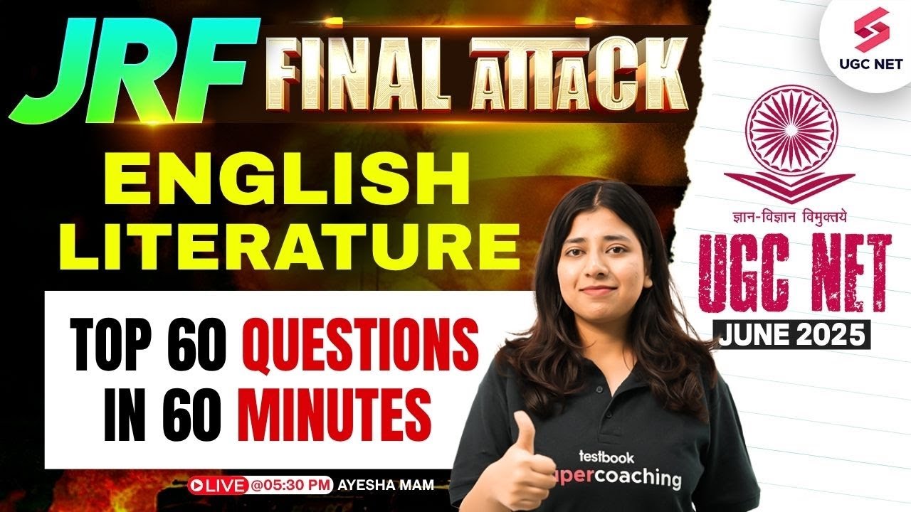 UGC NET JRF English Literature 2025 | UGC NET English Most Important Questions By Ayesha Mam