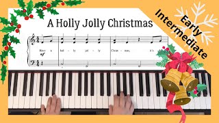 A Holly Jolly Christmas - Johnny Marks. Piano Tutorial for Early Intermediate Level