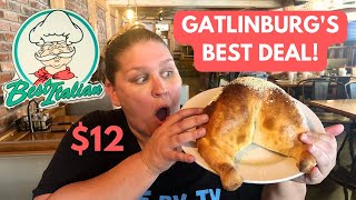 WE FOUND THE BEST MEAL DEAL IN GATLINBURG, TN AT BEST ITALIAN! MASSIVE CALZONE FOR $12! FOOD REVIEW